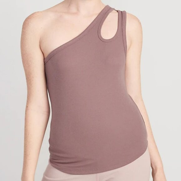 UltraLite All-Day One-Shoulder Cutout Tank Top - Picture 1 of 6
